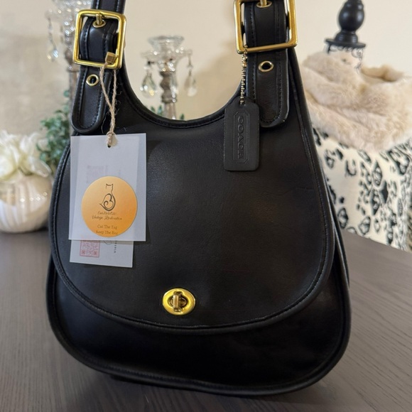 Vintage Coach Black Saddle Bag 9988 - Picture 8 of 10
